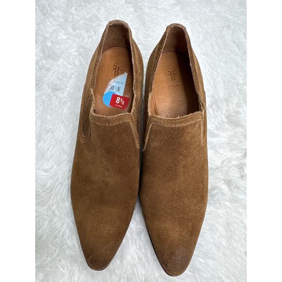 Frye Eleanor Western cowgirl shootie chestnut Suede Low Heel size 8.5 - Picture 15 of 16